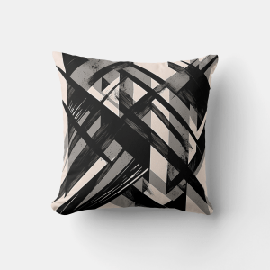 Black and Gray Throw Pillow