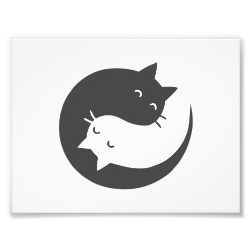 Cats yin and yang mandala Choose background colo Photo Print