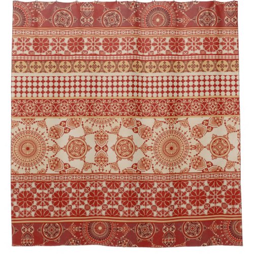 Earthy Red Moroccan Style Boho Shower Curtain