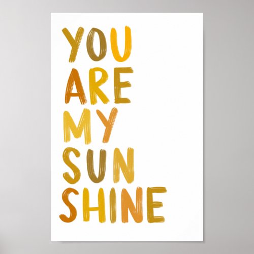 you are my sunshine yellow ombre art print