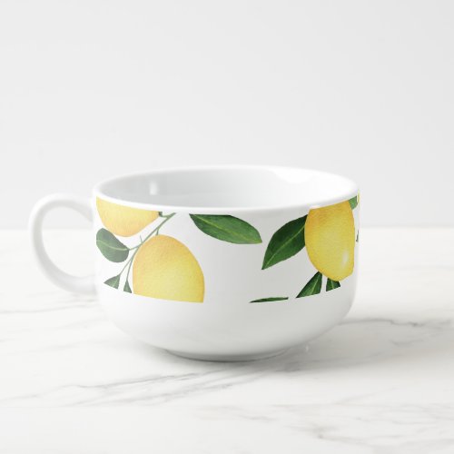 WATERCOLOR LEMONS SOUP MUG